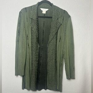 Exclusively Misook Cardigan Jacket Acrylic Green Quiet Luxury Minimalist XL
